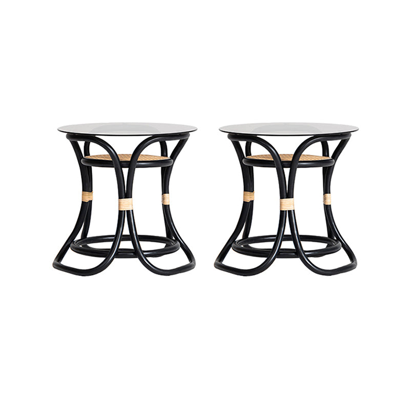 20.47 "背の高い抽象的なサイドテーブルガラストップソファサイドアクセントテーブル