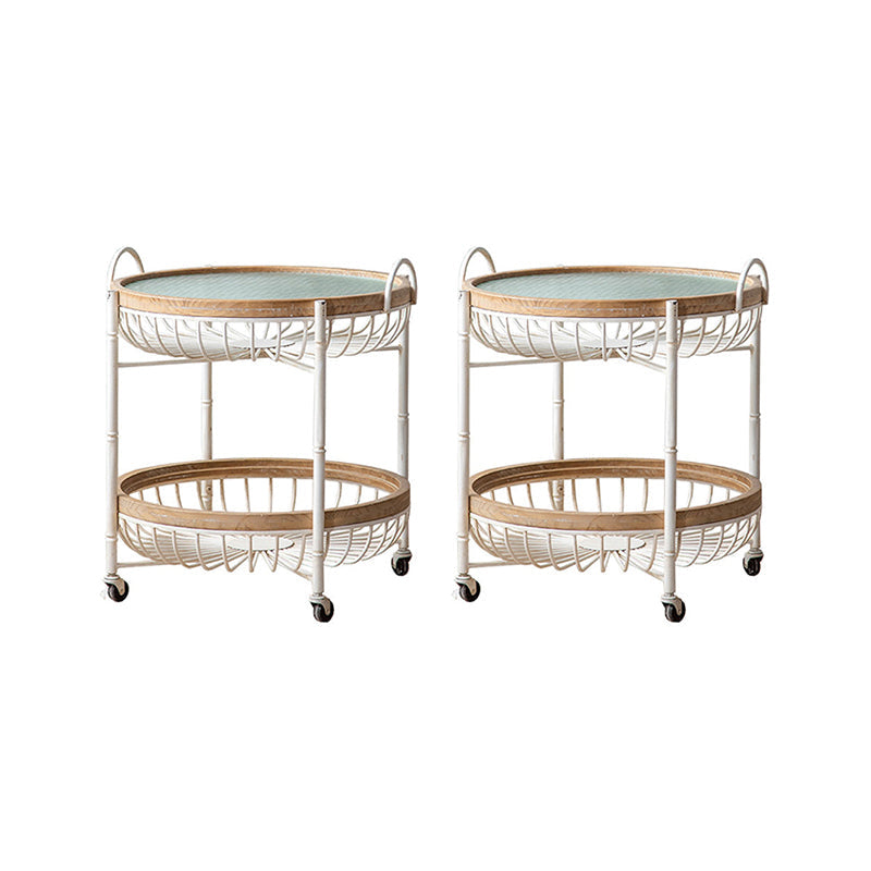 Metallkreuzbeine Endtisch weißer Glasobertisch Akzent