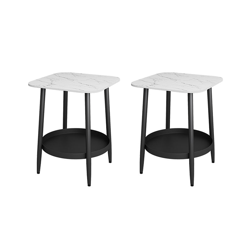 19.68 "Tall Side Accent Table Stone Top 4 Legs eindtafel met plank