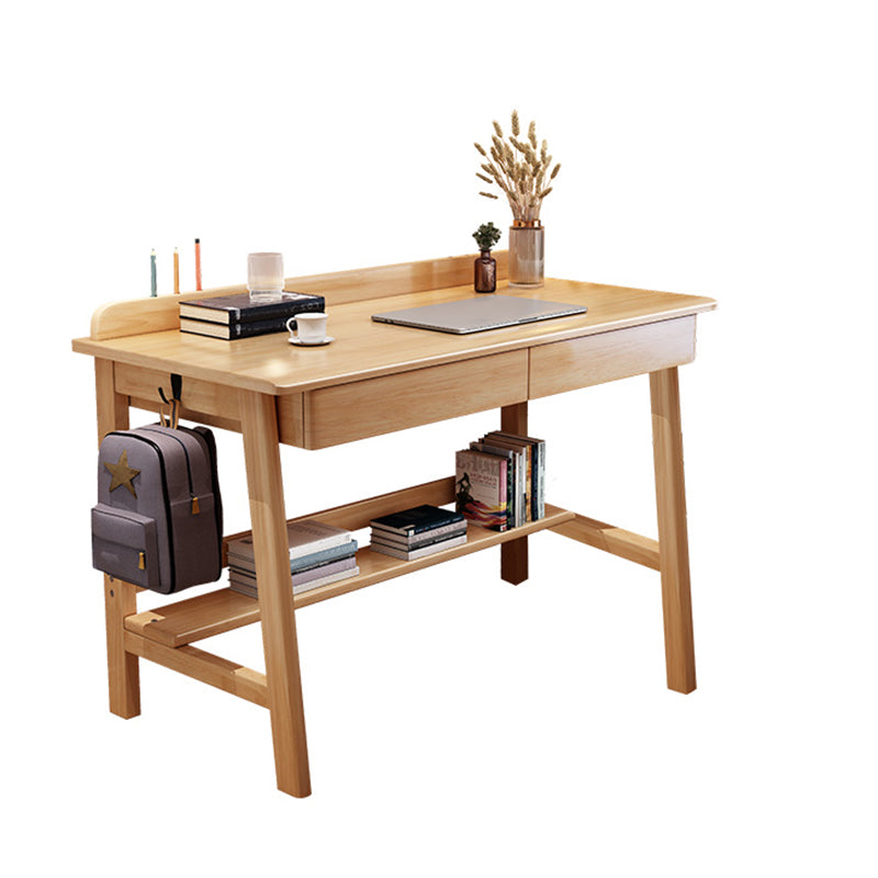 Rectangular Shaped Home Working Table Wood Writing Desk in Brown/White/Natural Natural Clearhalo 'furn' 'furn_office_desk' 'Furniture' 'Office Desks' 'Office Furniture' 'office_desk' 6985898