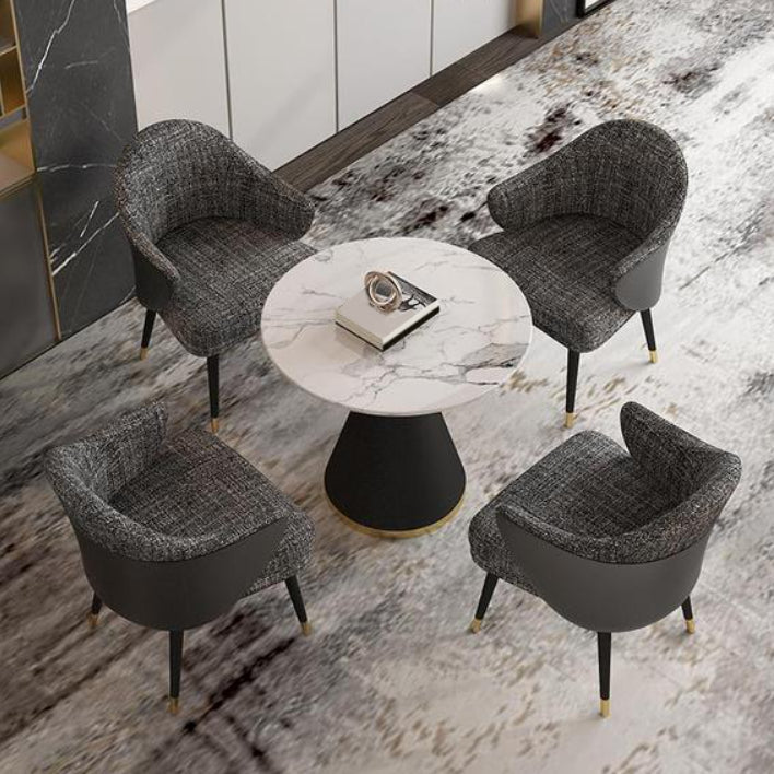 Juego de comedor redondo con sillas de brazo 1/2/5 PCS Stone Top Cinette Fleus para cocina