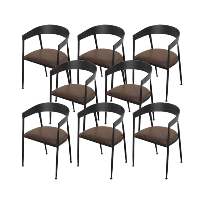 Vaste houten eetstoelen lat achterstoel stoel met metalen basis