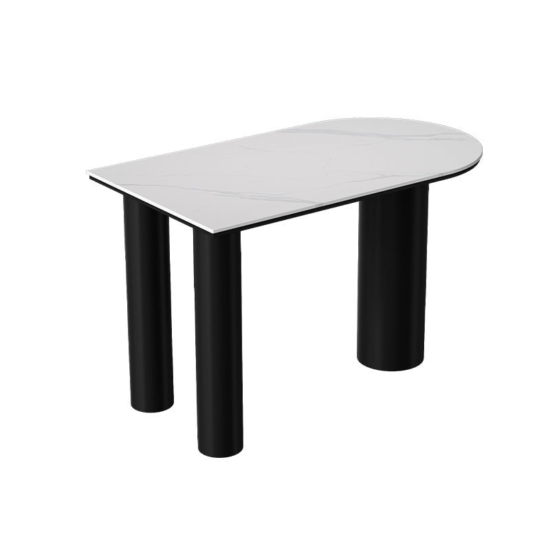 Modern Stone and Iron Counter Height Table Free Form Bar Table with 3 Legs Black Without Chairs Clearhalo 'Bar Furniture' 'Bar Tables' 'bar_tables' 'furn' 'furn_bar_tables' 'Furniture' 'Kitchen & Dining Furniture' 6987202