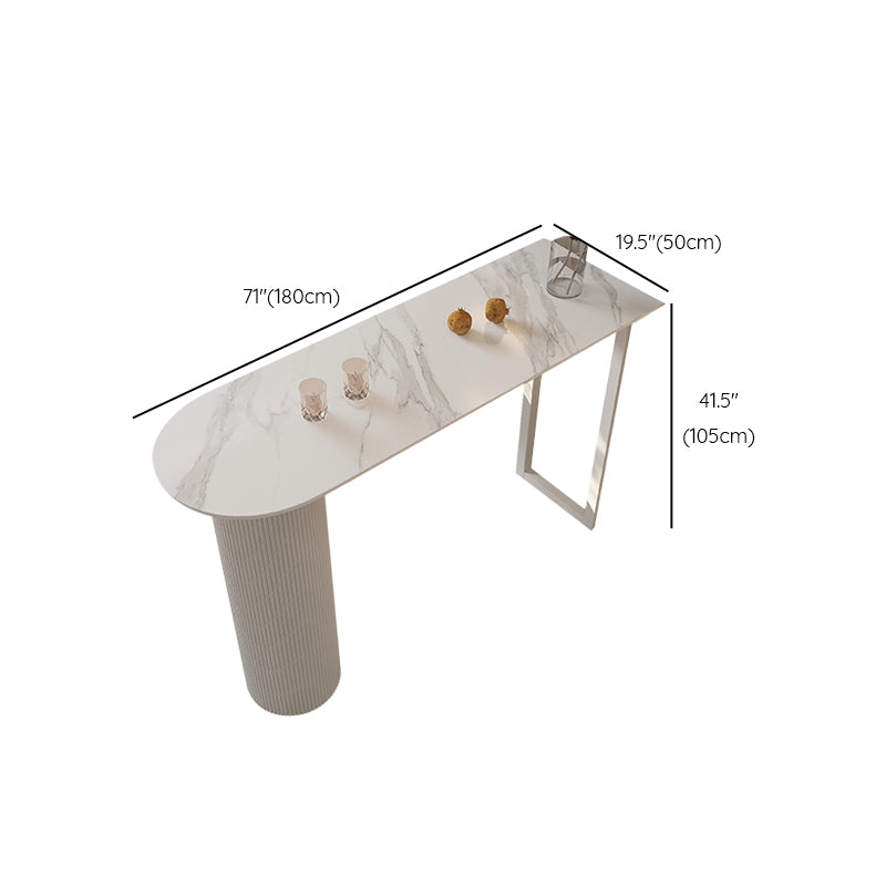 Mesa de vino de bar contemporánea Mesa de comedor de barra de piedra con doble pedestal