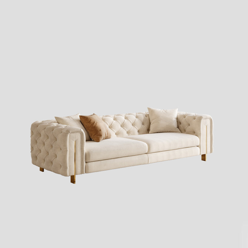 Contemporary Velet Seating Tufted Back Square Arm Sofa for Living Room 102.4"L x 39.4"W x 29.5"H Clearhalo 'furn' 'furn_sofas' 'Furniture' 'Living Room Furniture' 'Sofa' 'sofas' 6987788