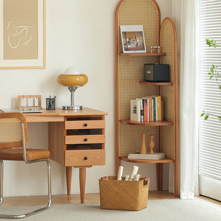 Armadio a triangolo a triangolo in legno massiccio in legno in legno alto 71,3 "con 4 ripiani