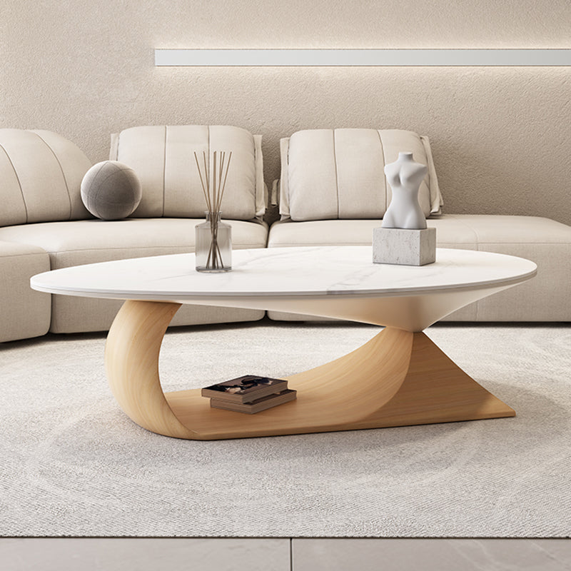 Modern Abstract Coffee Table Slate Geometric Coffee or End Table 51"L x 31"W x 15"H Natural Clearhalo 'Coffee & Accent Tables' 'Coffee Tables' 'coffee_tables' 'furn' 'furn_coffee_tables' 'Furniture' 'Living Room Furniture' 6993775