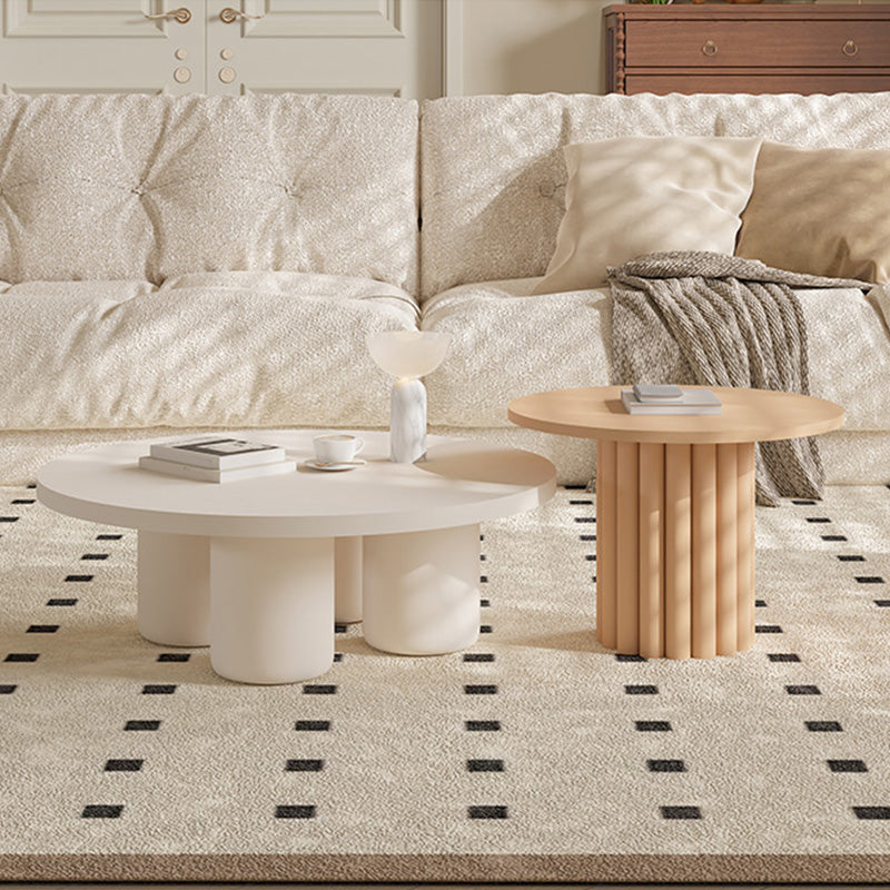 Contemporary Coffee Table Wooden Round Coffee Cocktail Table 31.5"L x 31.5"W x 14"H + 20"L x 20"W x 16"H Natural Clearhalo 'Coffee & Accent Tables' 'Coffee Tables' 'coffee_tables' 'furn' 'furn_coffee_tables' 'Furniture' 'Living Room Furniture' 6994360