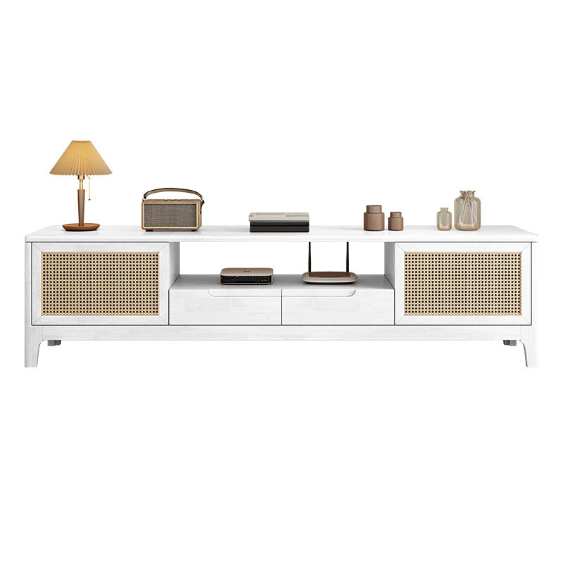 Solid Wood TV Media Console Contemporary TV Console with Drawers 71"L x 16"W x 20"H White Clearhalo 'furn' 'furn_tv_stands_entertainment_centers' 'Furniture' 'Living Room Furniture' 'TV Stands & Entertainment Centers' 'TV Stands & Media Storage Furniture' 'tv_stands_entertainment_centers' 6995315