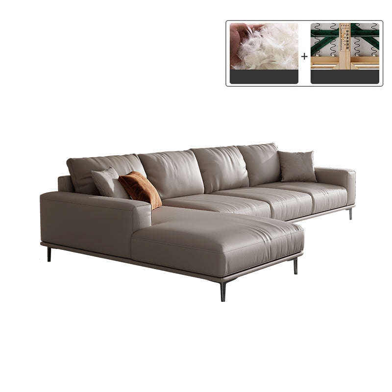 Mid secolo moderno vera pelle cuscini bianchi cuscini a braccio quadrato salotto