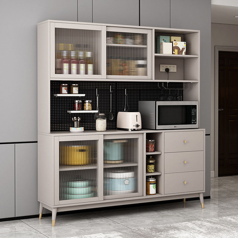 Ultra Modern Glass Doors Dining Hutch Faux Wood Storage Cabinet for Dining Room https: res.litfad.com site img item 2022 12 10 6999571 1200x1200.jpg Clearhalo 'Display & China Cabinets' 'display_china_cabinets' 'furn' 'furn_display_china_cabinets' 'Furniture' 'Kitchen & Dining Furniture' 6999571