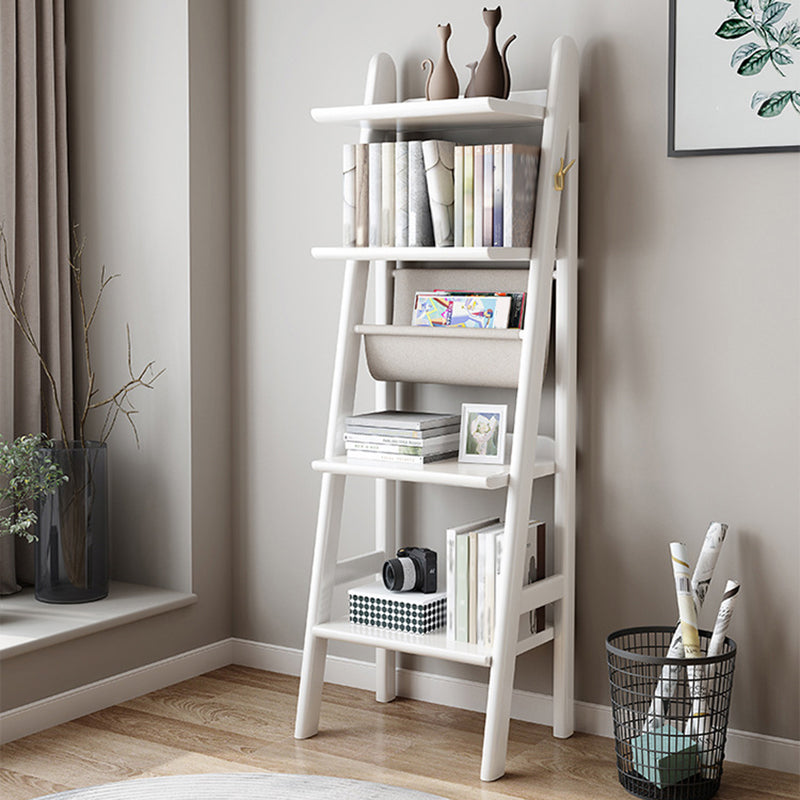 Moderne ladder boekenplank houten open back boekenkast voor studieruimte