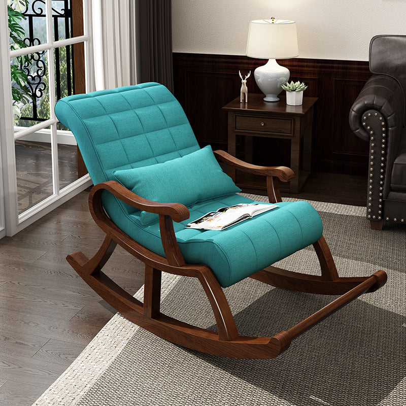 Single Lounge Lazy Sofa Chair Wood Base Rocking Chair for Living Room Sky Blue Clearhalo 'Chairs & Seating' 'furn' 'furn_rocking_chairs' 'Furniture' 'Living Room Furniture' 'Rocking Chairs' 'rocking_chairs' 7001502