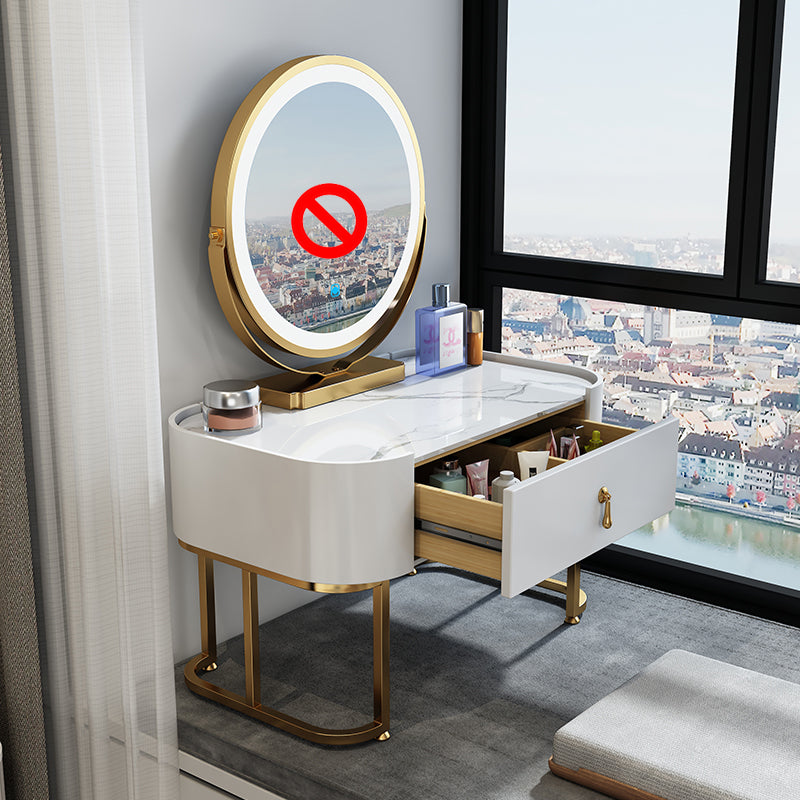 Cosiciento de tocador glamoroso tocador de tocador de tocador de dormitorio con cajón