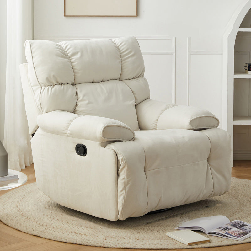 Modern Lumbar Support Recliner Swivel Rocker Standard Recliner White Swivel Glider Clearhalo 'Chairs & Seating' 'furn' 'furn_recliners' 'Furniture' 'Living Room Furniture' 'Recliners' 7004809