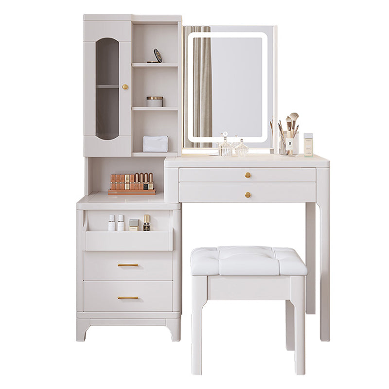 Set da tavolo da toeletta glam vanity set di vanità per trucco in legno per camera da letto