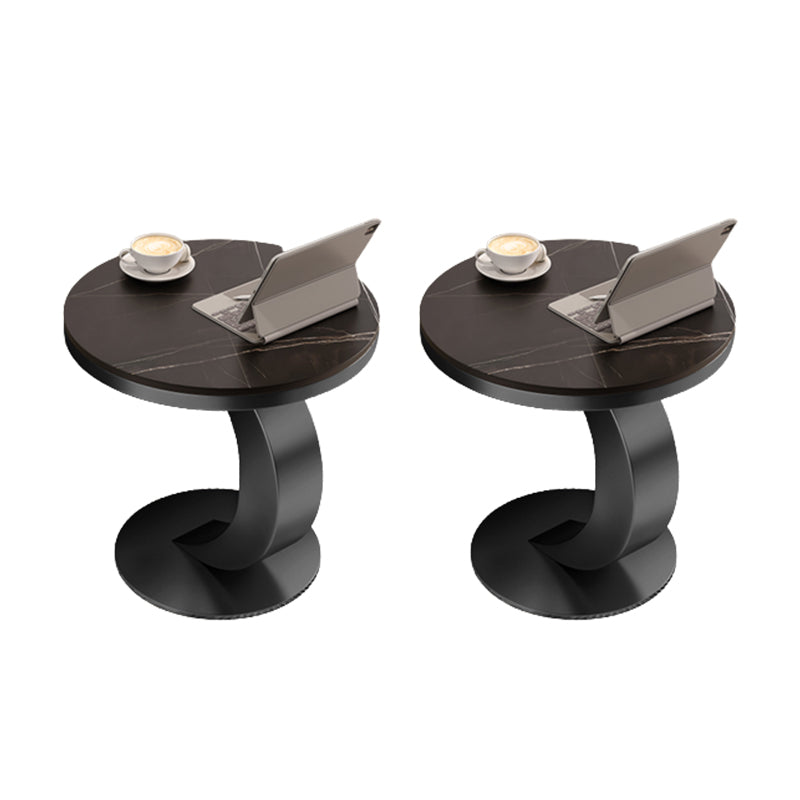 Tavolo accento del divano di divano contemporaneo in metallo rotondo piedistallo da soggiorno tavolo