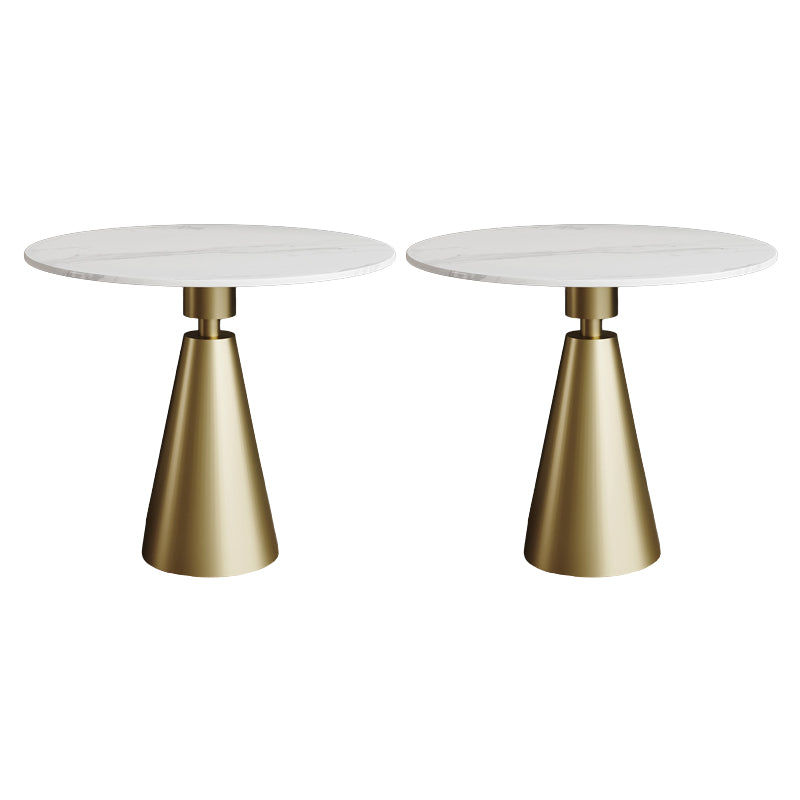 Tavolino laterale in metallo glam.