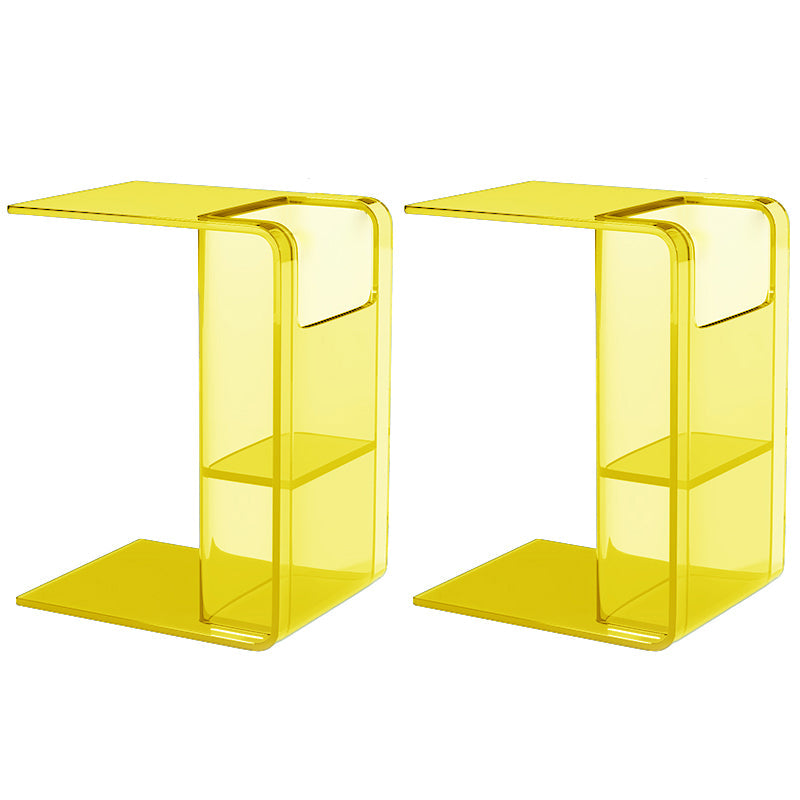 ストレージの長方形のリビングルームを備えたモダンなアクセントサイドテーブルプラスチックアブストラクト