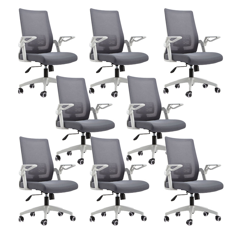 Modern Removable Arms Chair Adjustable Seat Height Desk Chair with Wheels 8 Piece Set Clearhalo 'furn' 'furn_office_chair' 'Furniture' 'Office Chairs' 'Office Furniture' 'office_chair' 7007396