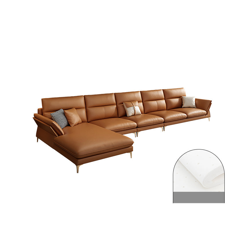 Modernism Sectional Sofa Flared Arm Cushion Back Sectional Sofa
