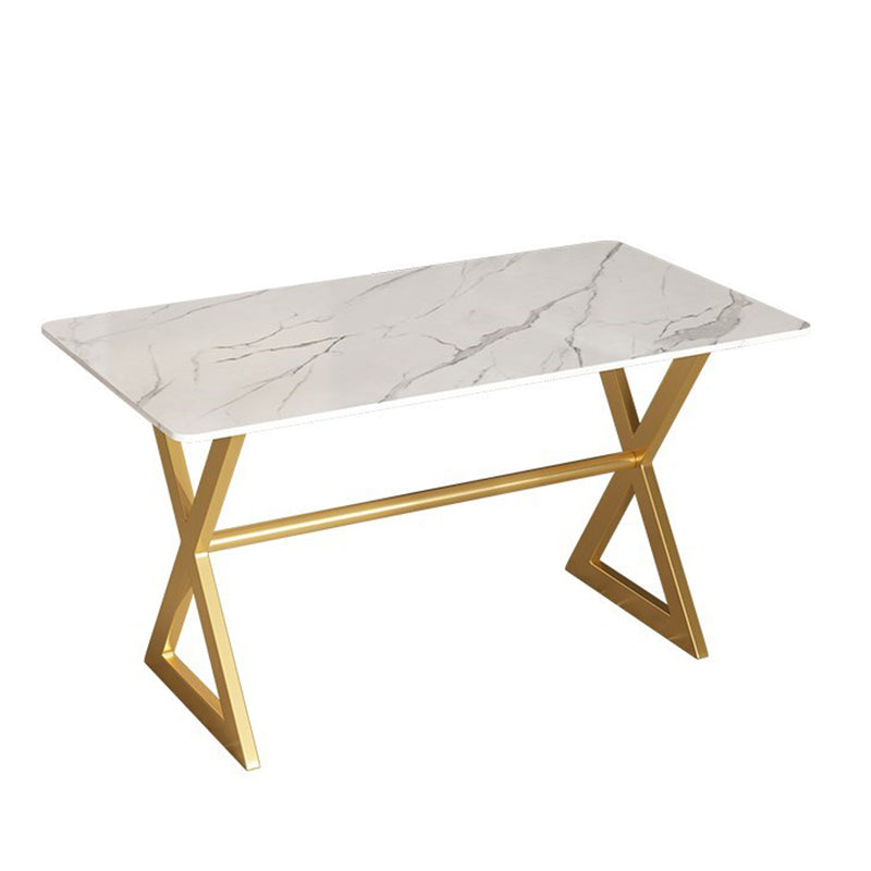 Table à manger en pierre de salle à manger Table de dîner rectangulaire de luxe