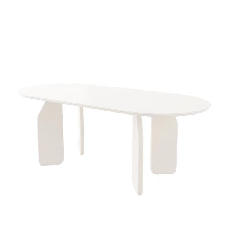 Massief houten eettafel Witte moderne eettafel voor eetkamer