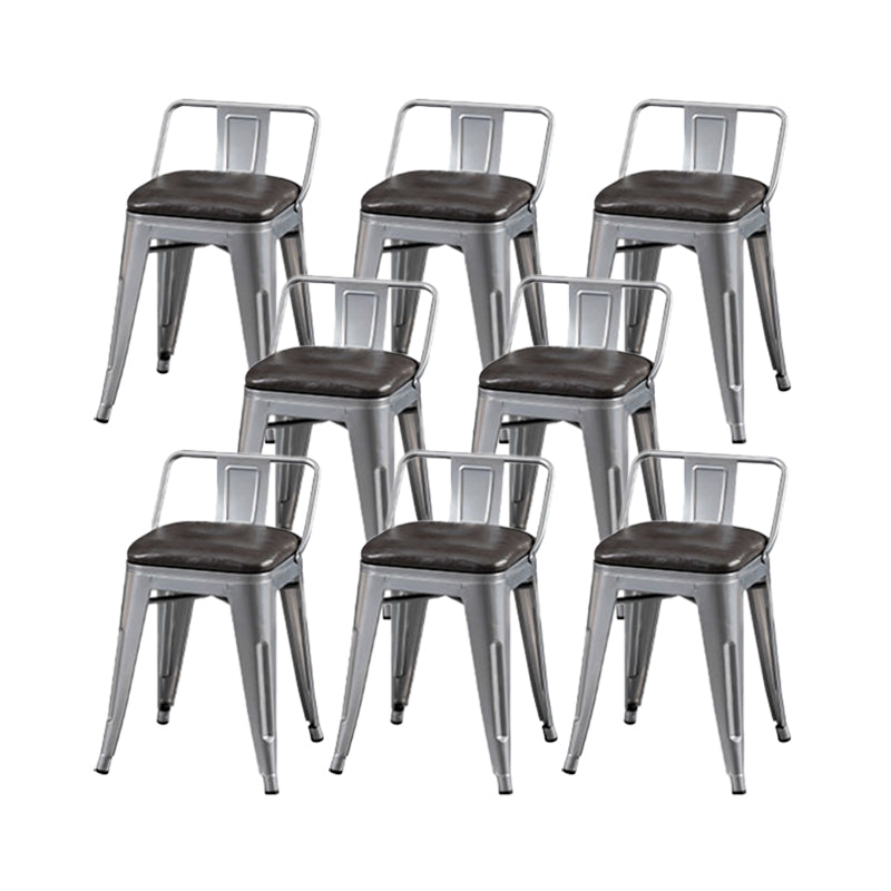 Slat Back Kitchen Dining Chairs Silver Arm Chairs with Metal Base Upholstered Chair(s) Black 8 Piece Set Clearhalo 'Dining Chairs' 'Dining Tables & Seating' 'dining_chair' 'furn' 'furn_dining_chair' 'Furniture' 'Kitchen & Dining Furniture' 7013859