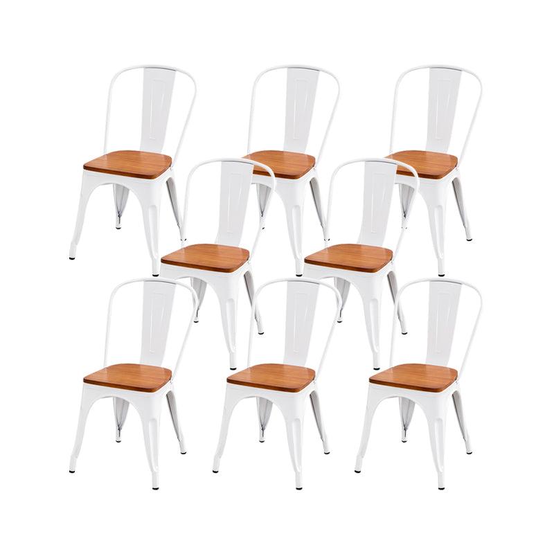 Slat achterstoelen hedendaagse eetkamerstoelen met metalen basis