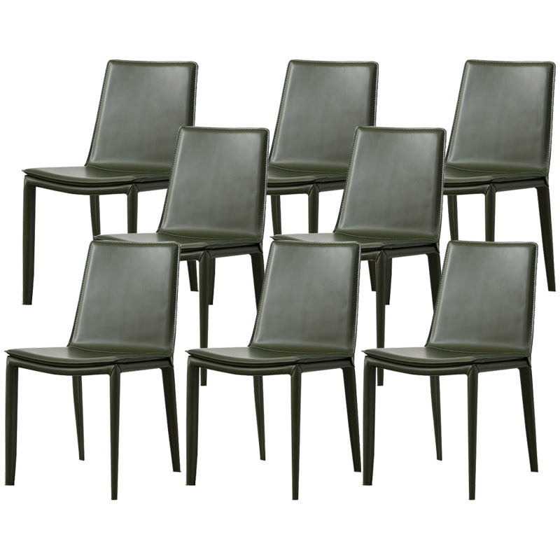 Modern Simple Side Chair Faux Leather Colorful Armless Dining Chair for Home Use