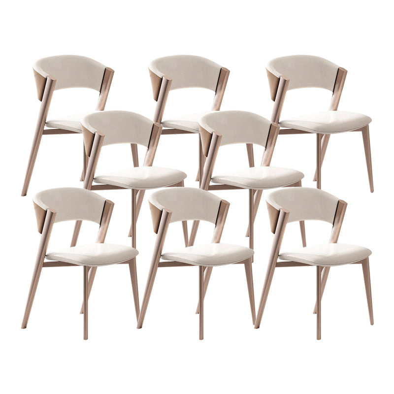 Modern Simple Side Chair Faux Leather Side Dining Chair for Bedroom 8 Piece Set Clearhalo 'Dining Chairs' 'Dining Tables & Seating' 'dining_chair' 'furn' 'furn_dining_chair' 'Furniture' 'Kitchen & Dining Furniture' 7015021