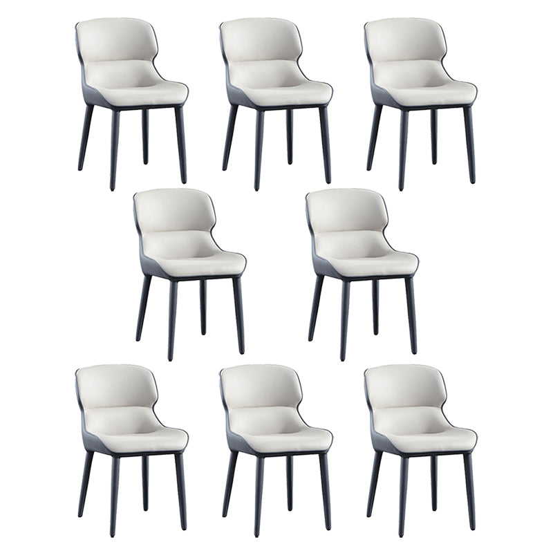 Modern Simple Side Chair Faux Leather Dining Chair for Living Room