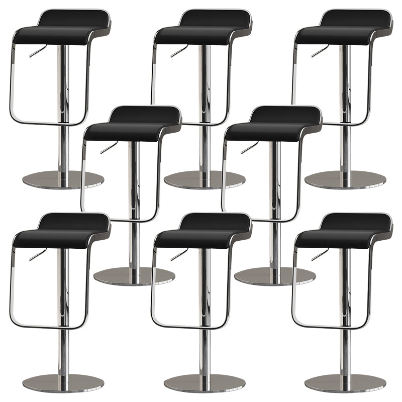 Modern Faux Leather Barstool Adjustable Height Swivel Barstool