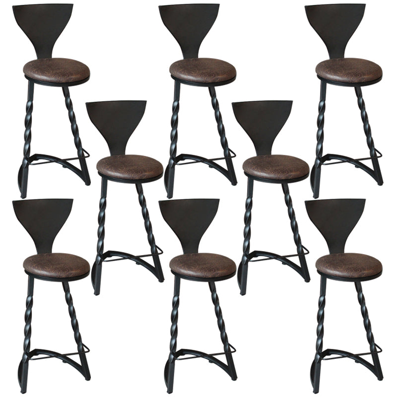 Industrial Metal Dining Stools Armless Bar Stools with Footrest