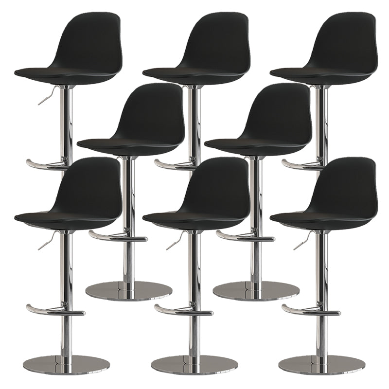 Industrial Backrest Rotatable Counter Stool Iron Cafe Bar Stool with Cushion and Pedal Black 8 Piece Set Clearhalo 'Bar Furniture' 'Bar Stools' 'bar_stools' 'furn' 'furn_bar_stools' 'Furniture' 'Kitchen & Dining Furniture' 7016062