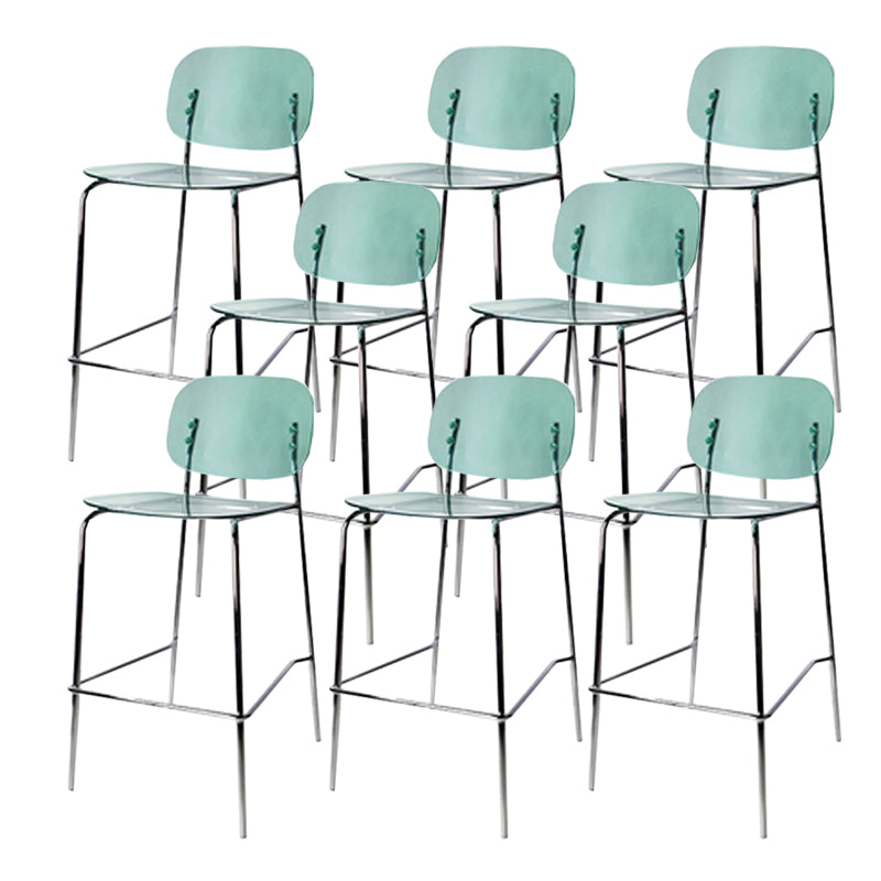 Scandinavian Metal Bar Stool Acrylic Patio Bar Stool with Chrome Base