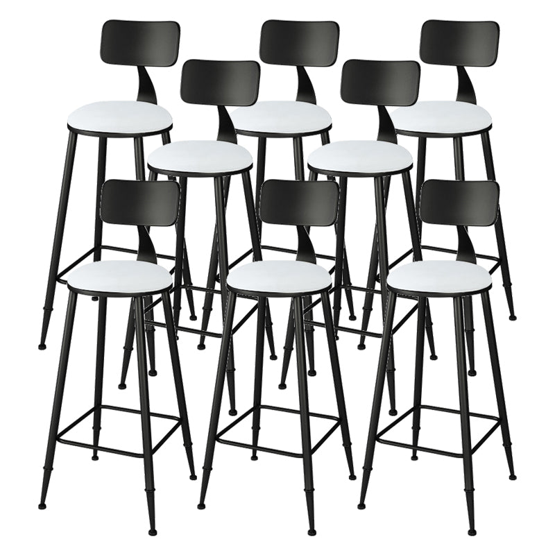 Low Back Dining Stools Round Armless Bar Stools with Footrest