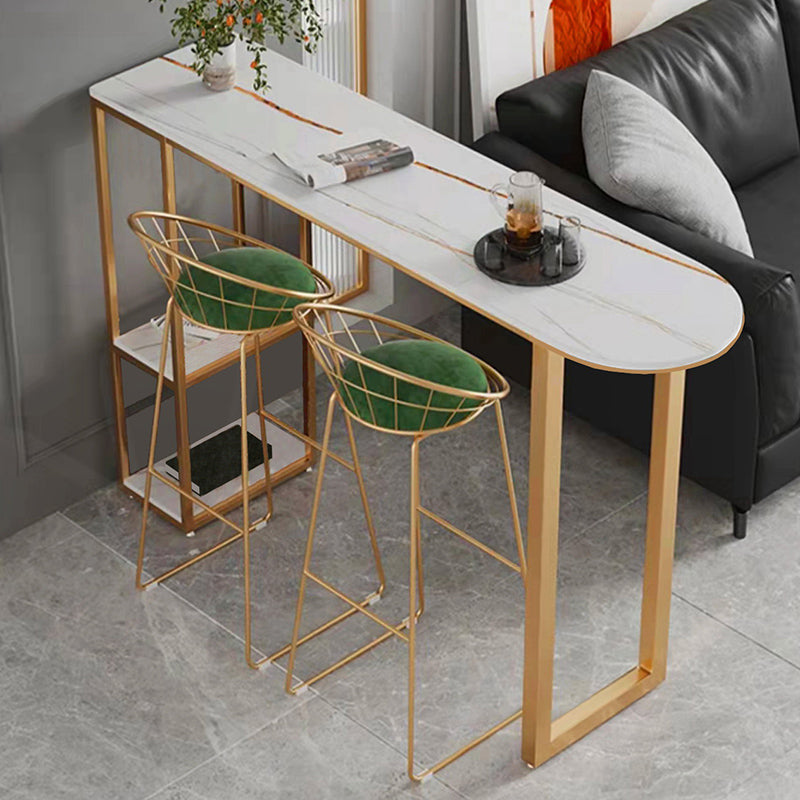 Glam -stijl balktafel Sled Base Bar eettafel voor woonkamer