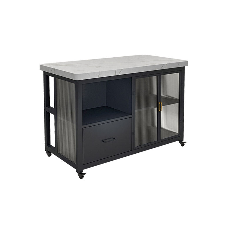 Dining Room Kitchen Island Table Modern Prep Table with Drawer