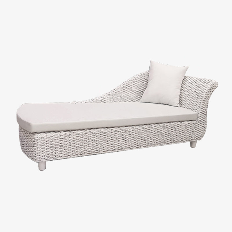 Farmhouse Style Chaise Lounge Chair Rattan Chair for Bedroom 71"L x 28"W x 29"H White Right-Arm Chaise Clearhalo 'Chairs & Seating' 'Chaise Lounge' 'chaise_lounge' 'furn' 'furn_chaise_lounge' 'Furniture' 'Living Room Furniture' 7018570