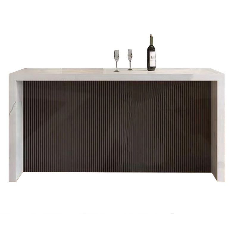 Rechtecktisch im Glamstil Weißer Farbe Faux Marmor Bar Esstisch