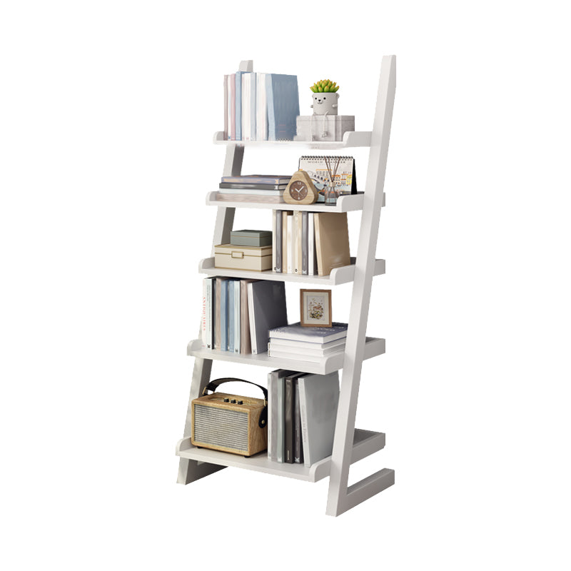 Modern Open Back Ladder Bookshelf Wooden Bookcase for Study Room White Clearhalo 'Bookcases' 'furn' 'furn_bookcases' 'Furniture' 'Office Furniture' 7019883