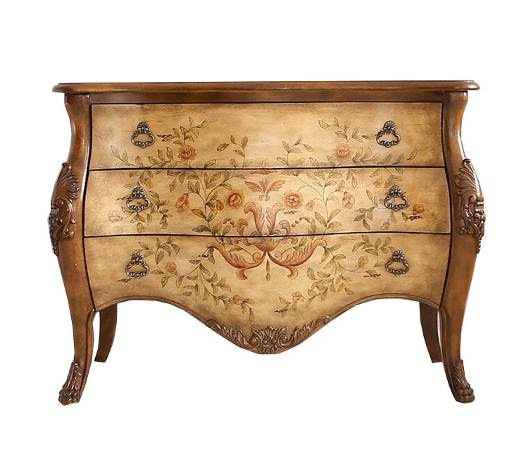 Traditional Wooden Dresser Horizontal 3 Drawers Chest without Mirror