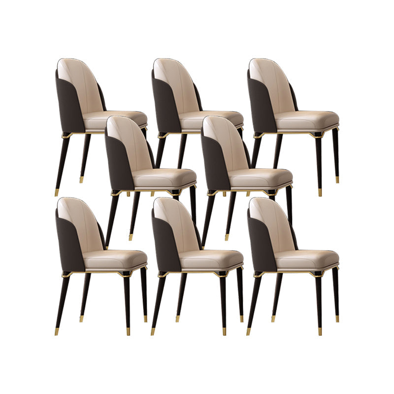 Gestoffeerde eetkamerstoelen faux lederen stoelen met houten basis