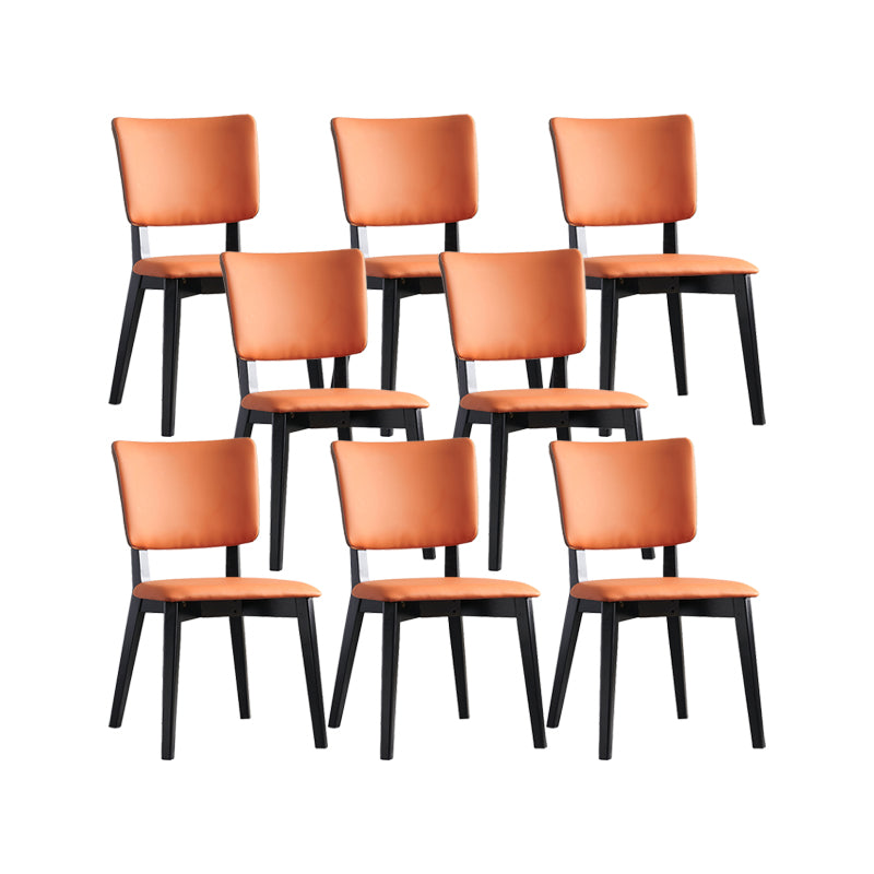 Faux Leather Kitchen Dining Chairs Upholstered Side Chairs with Wood Base