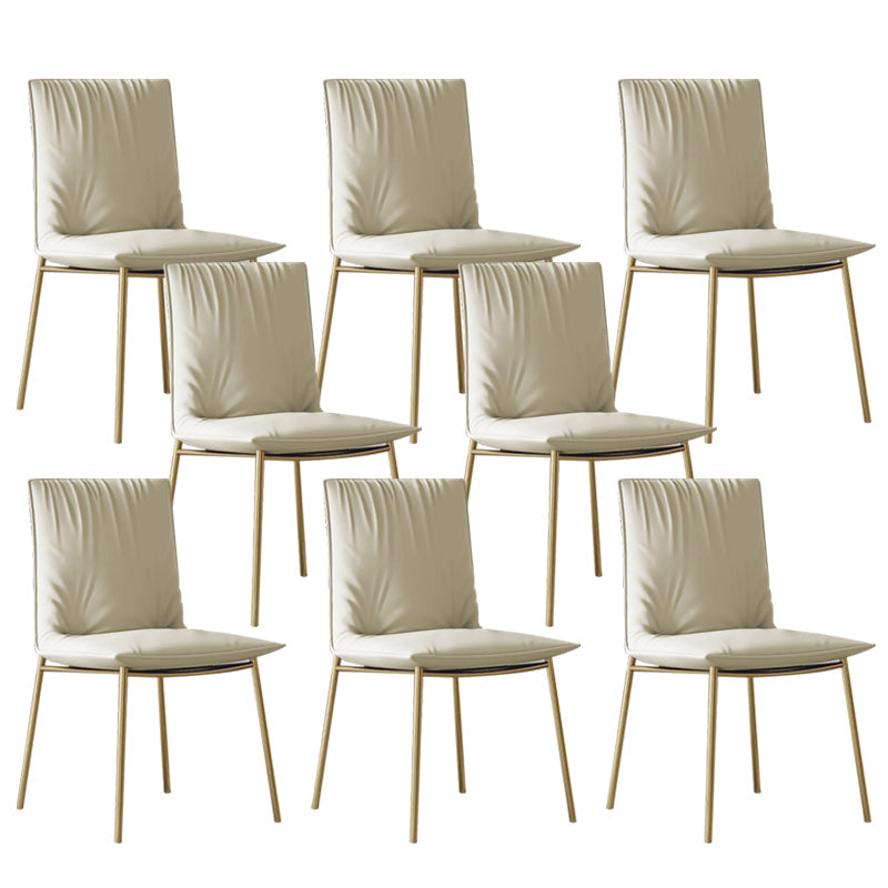 Glam Style Dining Chair Upholstered Side Chair for Living Room Off-White 8 Piece Set Brass Gold Clearhalo 'Dining Chairs' 'Dining Tables & Seating' 'dining_chair' 'furn' 'furn_dining_chair' 'Furniture' 'Kitchen & Dining Furniture' 7029400
