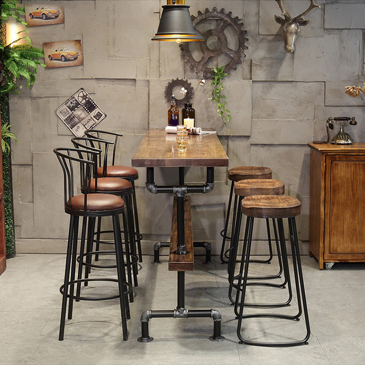 Brown and Black Pub Table Set Industrial 1/2/4/7 Pieces Bar Pub Table Set