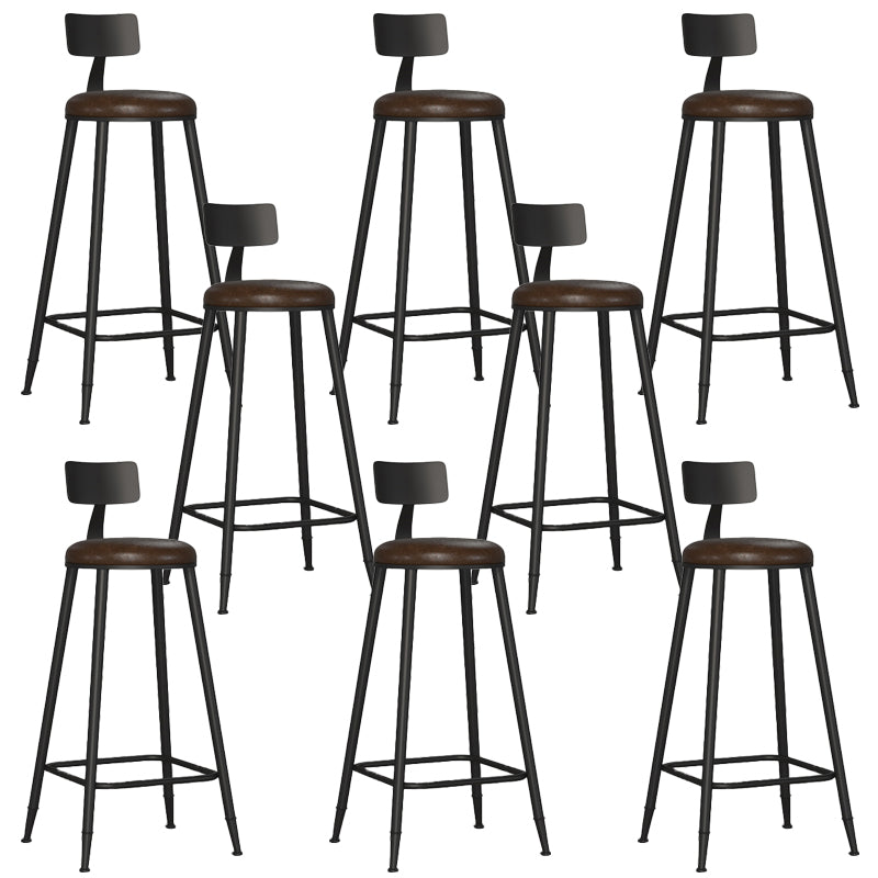 Black Contemporary Counter Height Stools Low Back Bar Stools 8 Piece Set Bar Stool(28.7"H) Clearhalo 'Bar Furniture' 'Bar Stools' 'bar_stools' 'furn' 'furn_bar_stools' 'Furniture' 'Kitchen & Dining Furniture' 7030306