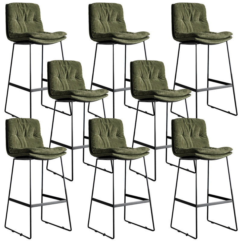 Modern Backrest Armless Counter Stool Iron Cafe Bar Stool with Cushion Army Green 8 Piece Set Clearhalo 'Bar Furniture' 'Bar Stools' 'bar_stools' 'furn' 'furn_bar_stools' 'Furniture' 'Kitchen & Dining Furniture' 7030369