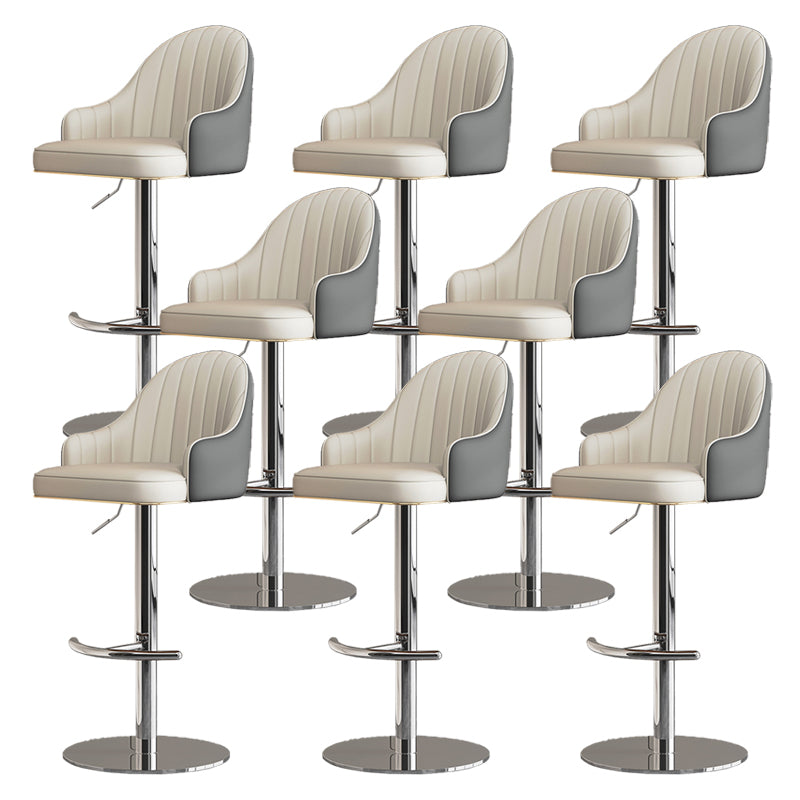 Industrial Backrest Elevatable Counter Stool Iron Cafe Bar Stool with Cushion and Pedal